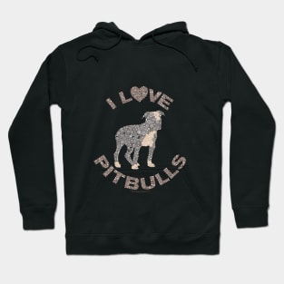 I LOVE PITBULLS Dog Lover Circle Design Hoodie